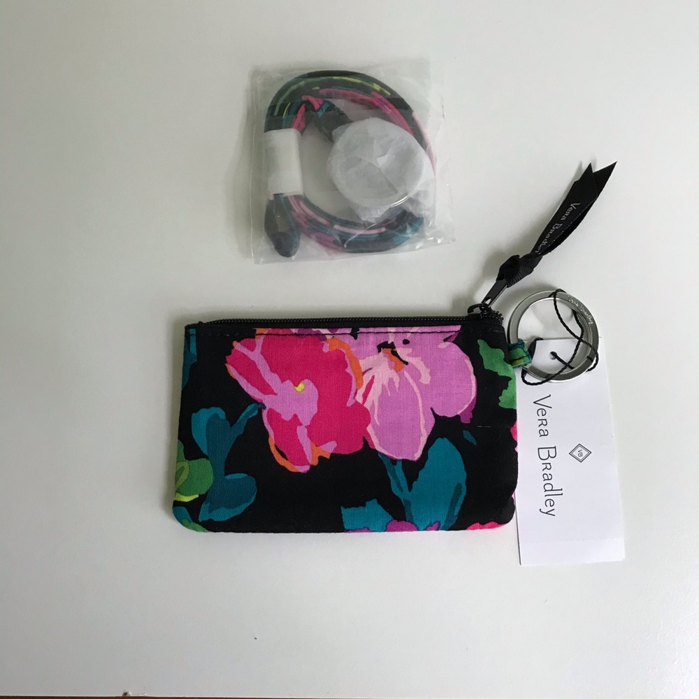 Vera Bradley Hilo Meadow Zip ID & Lanyard set